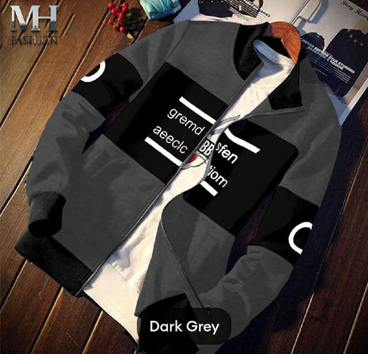 Men's Fleece Printed Fleece Zipper Jacket